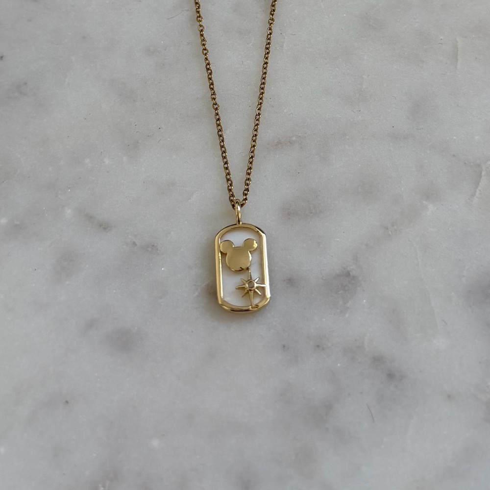 Disney Mickey Twinkle Star Gold and White Necklace